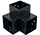 Connecteur 3D 90° gris anthracite 90x90