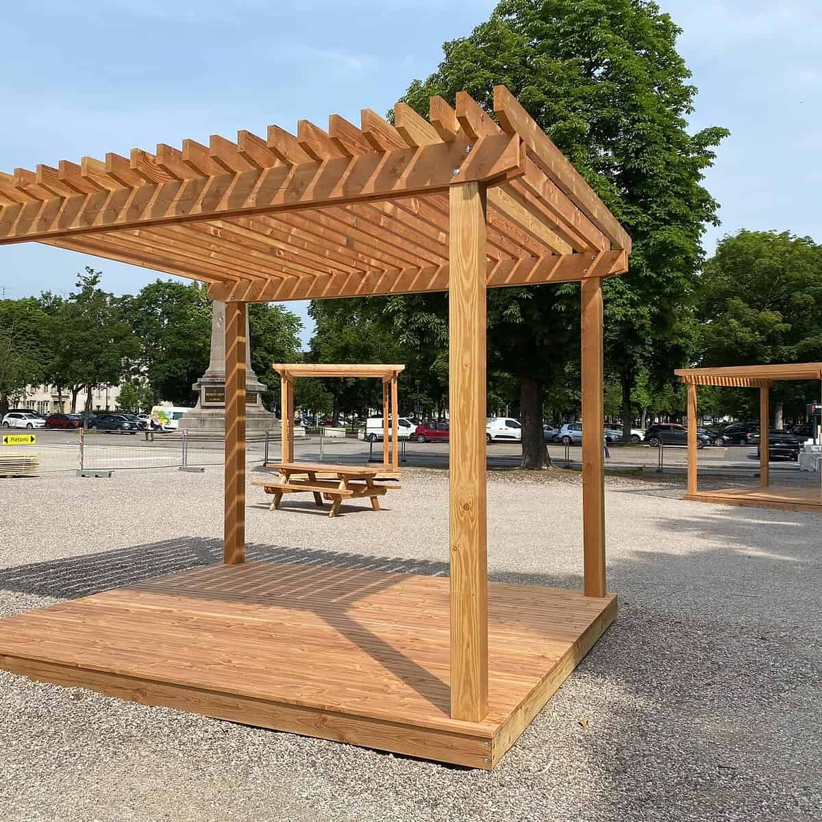 Pergola en Douglas sur la place Carnot à Nancy